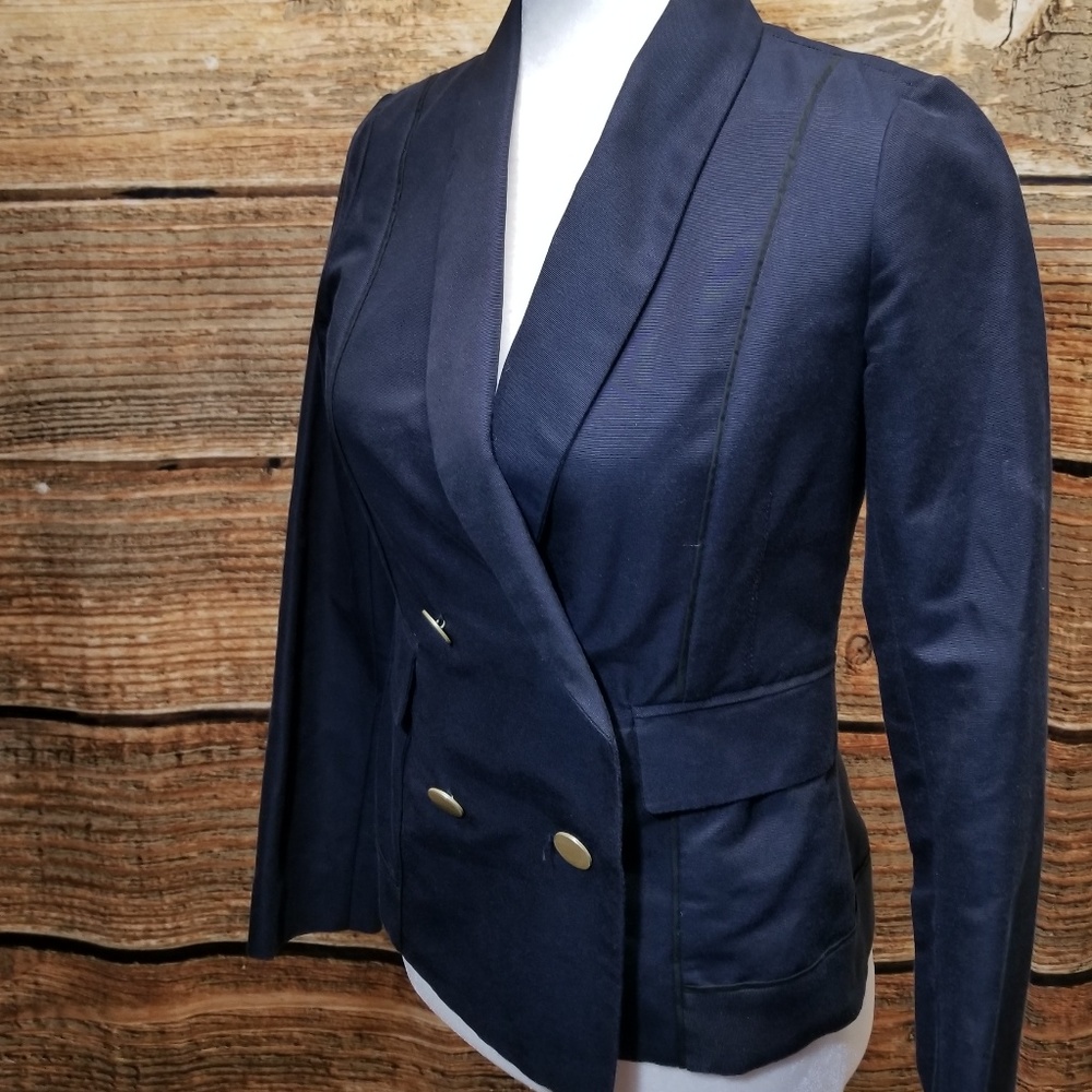 10 Crosby Derek Lam Navy Blazer Gold Button Size 6 - Picture 6 of 8
